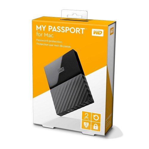 WD 2TB Black My Passport for Mac Portable External Hard Drive - USB 3.0